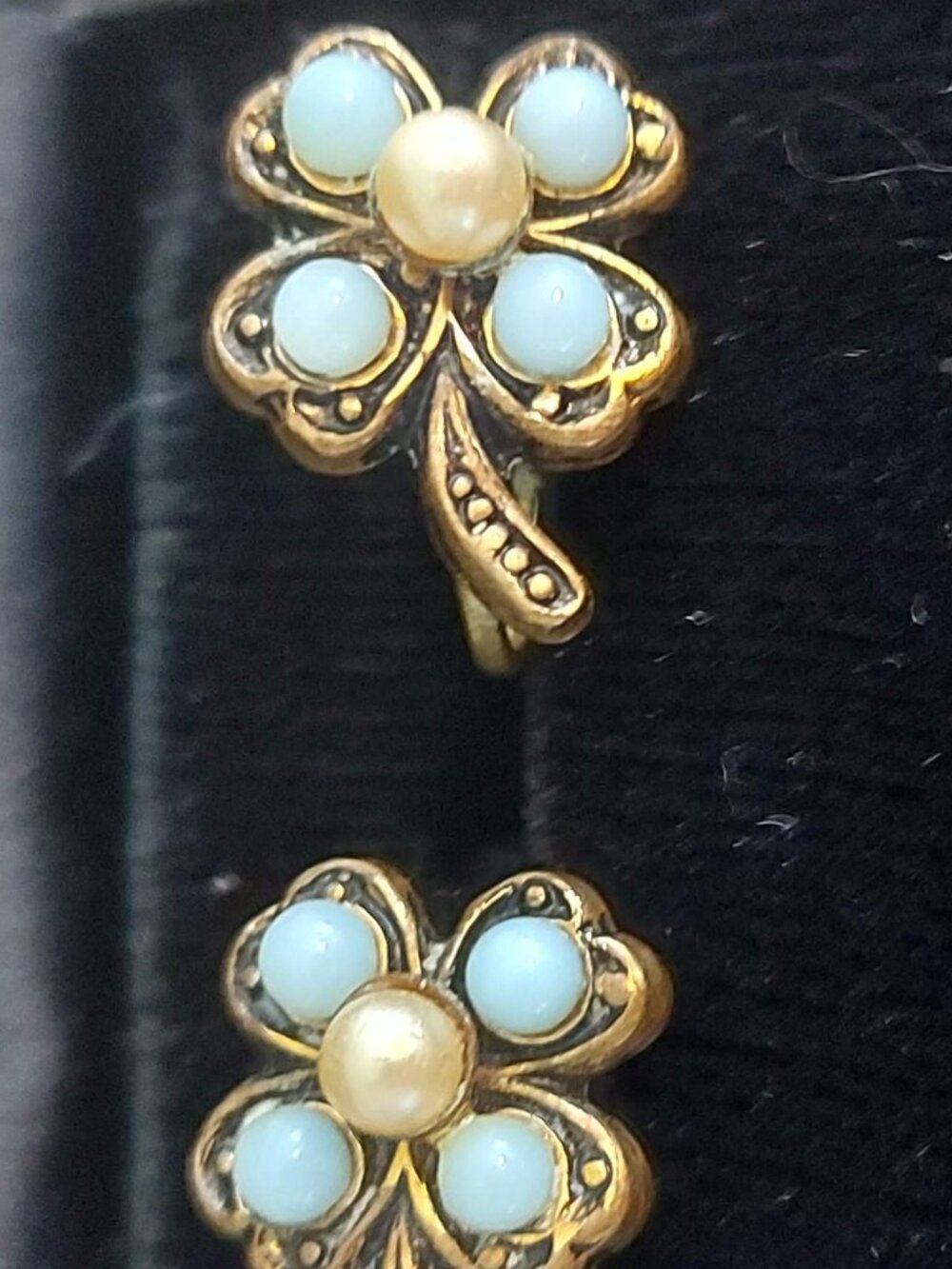 Antique flower earrings vintage 1930s - Estate Jewelry